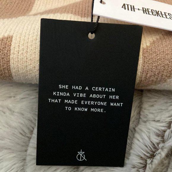 4th & Reckless Women's Nude Houndstooth Knitted, Size XXS - New with Tags - Picture 6 of 6